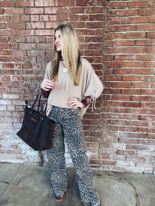 Leopard Wide Leg Pants