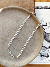 Load image into Gallery viewer, Matte Silver Paperclip Necklace