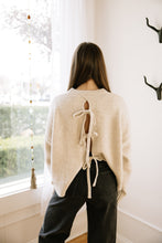 Load image into Gallery viewer, Back Tie Taupe Sweater