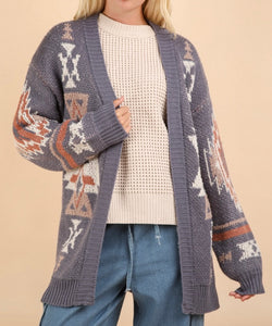 Blue Aztec Cardigan