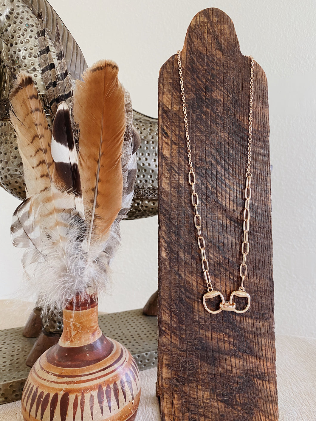 Gold Western Twist Bit Necklace