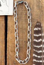 Load image into Gallery viewer, Chunky Burnished Silver Chain Necklace