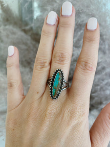 Oval Turquoise Ring Sz 8