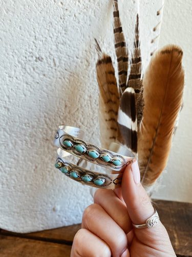 Stamped Turquoise Cuff Bracelet