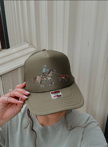 Olive Roping Foam Trucker Hat