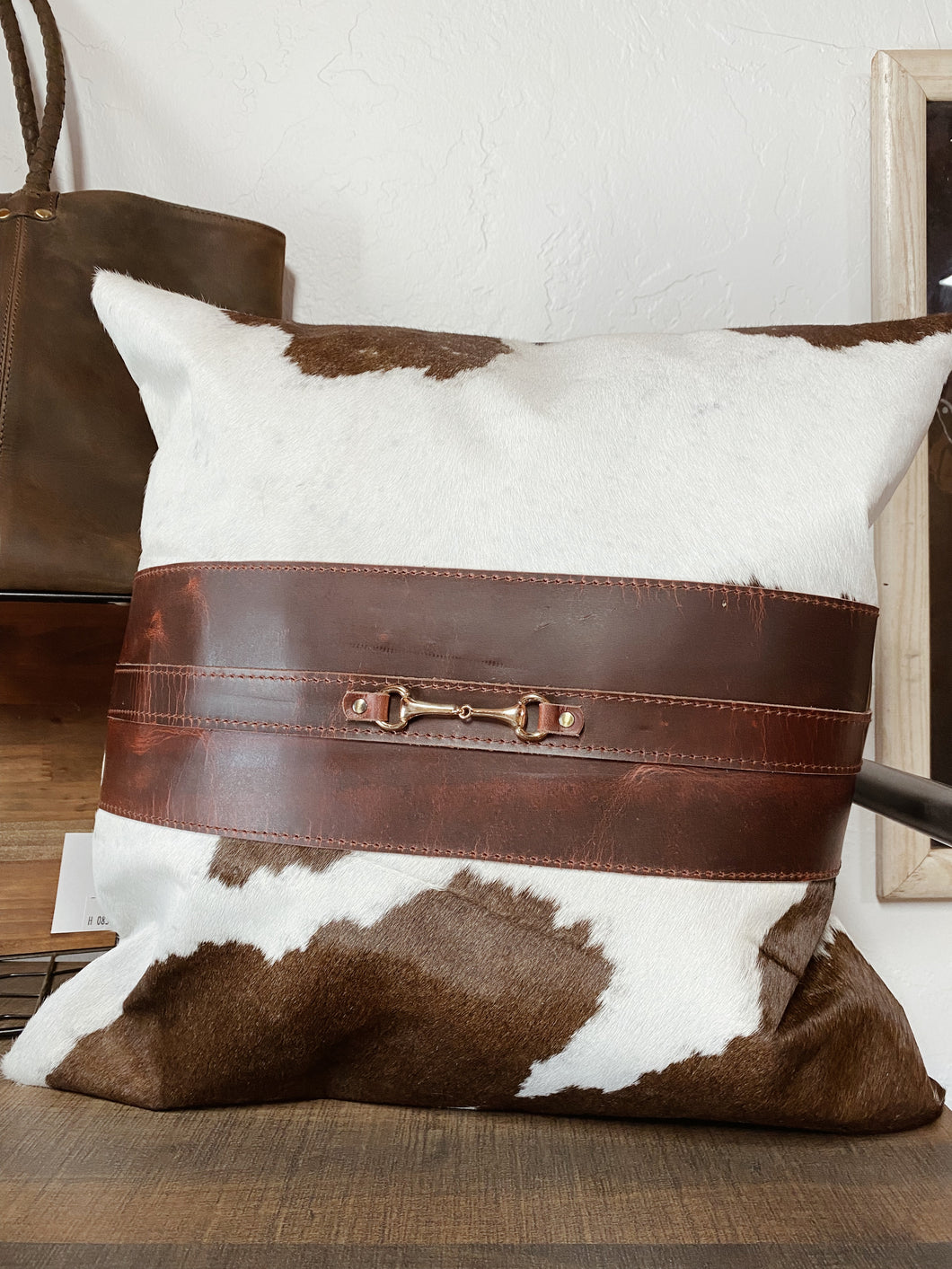 Cowhide Snaffle Pillow Cover
