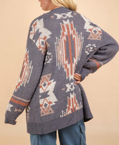 Blue Aztec Cardigan