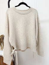 Load image into Gallery viewer, Split Hem Side Tie Sweater
