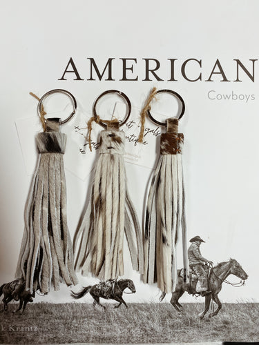 Cowhide Tassel Keychain