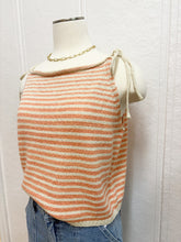 Load image into Gallery viewer, Coral Striped Tie Strap Top
