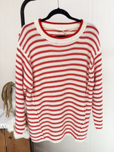 Load image into Gallery viewer, Striped Red Knit Sweater