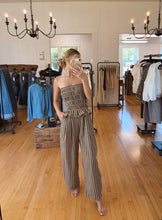 Load image into Gallery viewer, Striped Peplum Jumpsuit