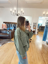 Load image into Gallery viewer, Washed Olive Cargo Jacket