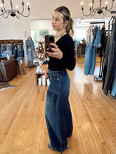 Load image into Gallery viewer, Dark Wash Ankle Drawstring Pants