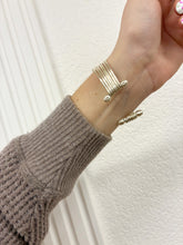 Load image into Gallery viewer, Stacked Silver Cuff Bracelet