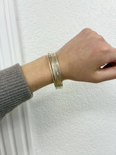 Load image into Gallery viewer, Stacked Silver Cuff Bracelet