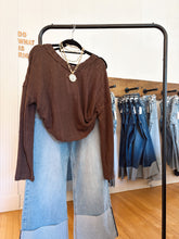 Load image into Gallery viewer, V-Neck Chocolate Sweater