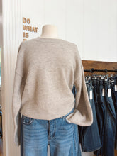 Load image into Gallery viewer, Contrast Scallop Light Taupe Sweater