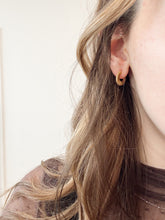 Load image into Gallery viewer, Textured Gold Hoop Earrings