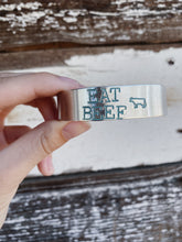 Load image into Gallery viewer, Turquoise Eat Beef Thick Cuff