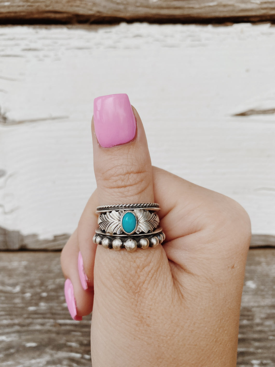 Turquoise Crown Ring - Size 8 TC