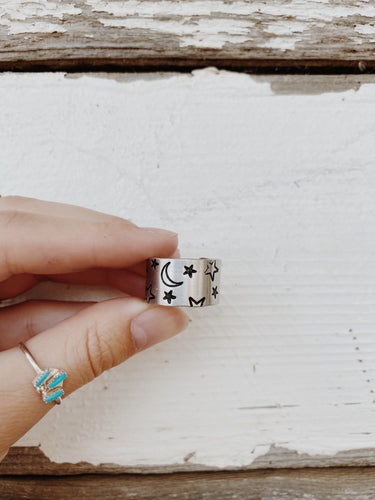 Moon + Stars Aluminum Ring