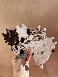 Cowhide Coasters - Black