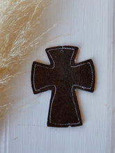 Load image into Gallery viewer, Red Tooled Cross Charm