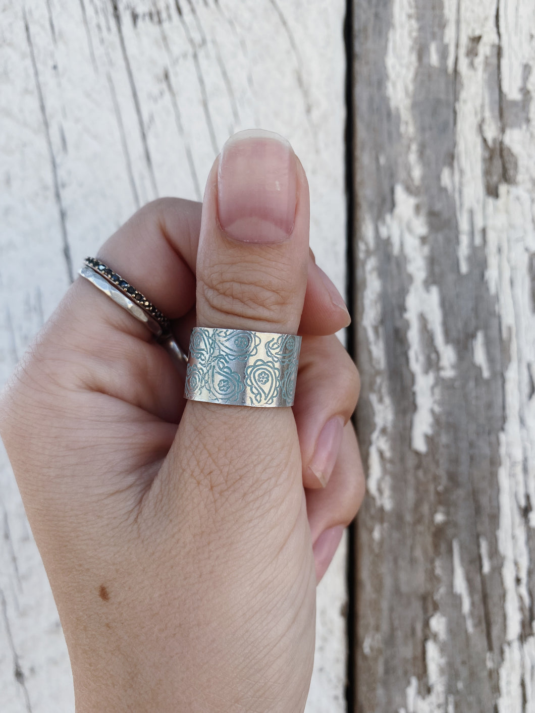 Turquoise Paisley Aluminum Ring