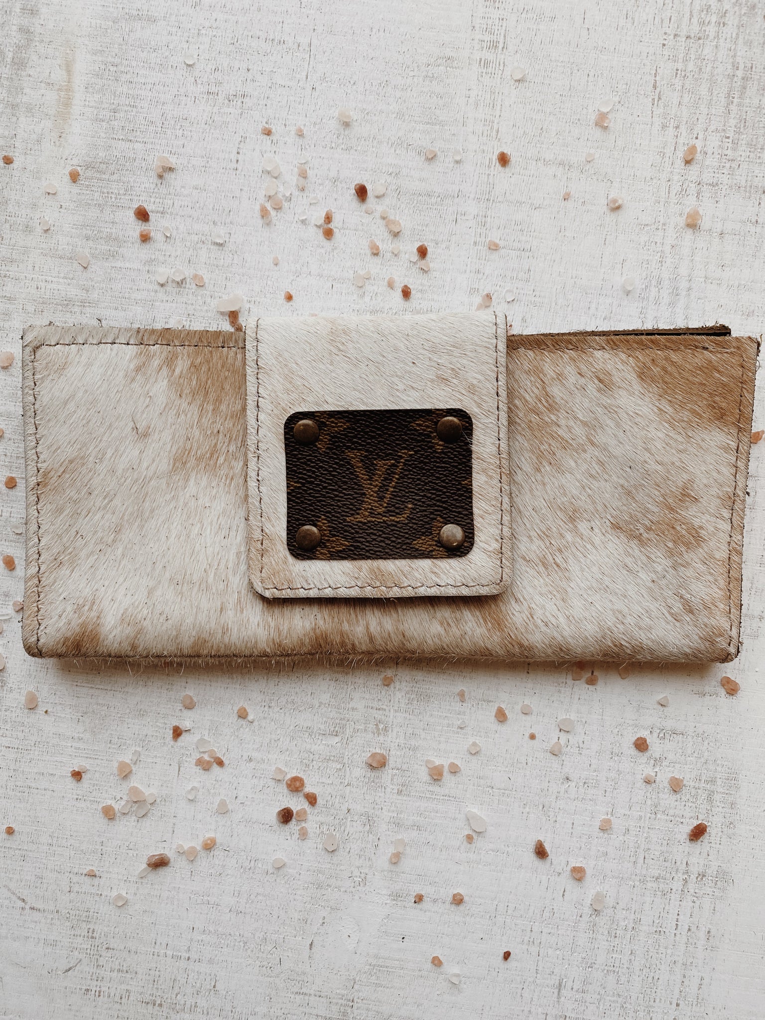 Upcycled Louis Vuitton Cowhide Card Holder  Three Blessed Gems