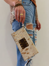 Load image into Gallery viewer, Upcycled LV + Cowhide Wristlet Wallet