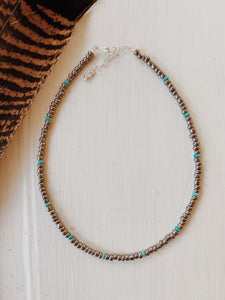 Faux Navajo Pearl + Turquoise Choker