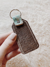 Load image into Gallery viewer, Turquoise Aspen + Cowhide Keychain