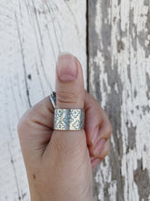 Load image into Gallery viewer, Turquoise Tribal Aluminum Ring
