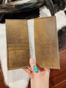 Upcycled LV + Cowhide Wallet