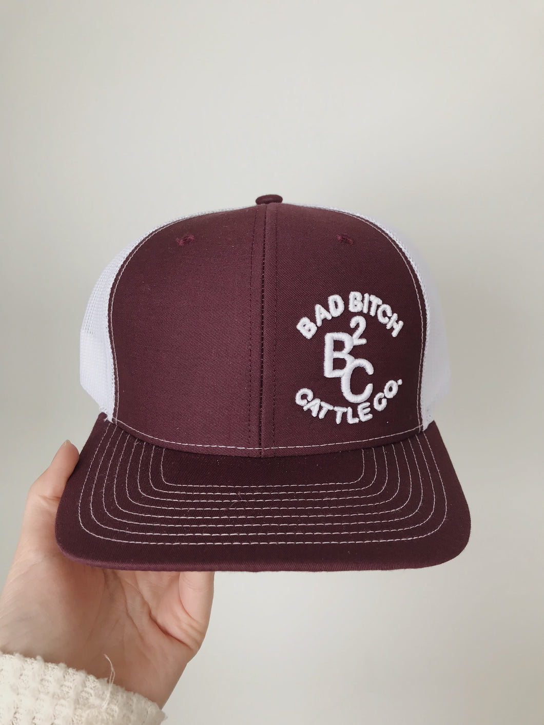 Maroon Bad Bitch Cattle Hat