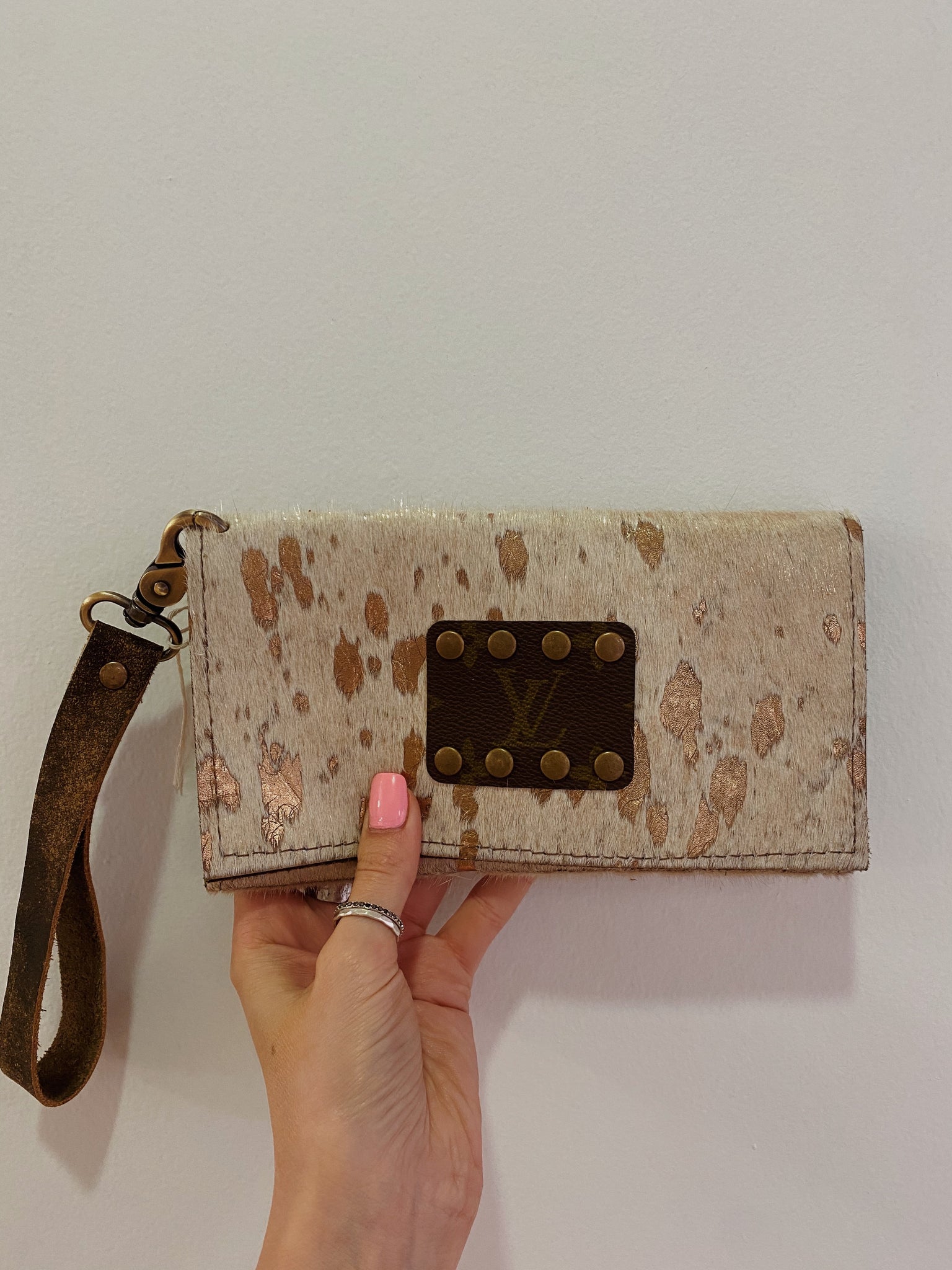 Upcycled LV + Cowhide Wristlet Wallet – Grit + Gals Boutique