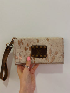 Upcycled LV + Cowhide Wristlet Wallet