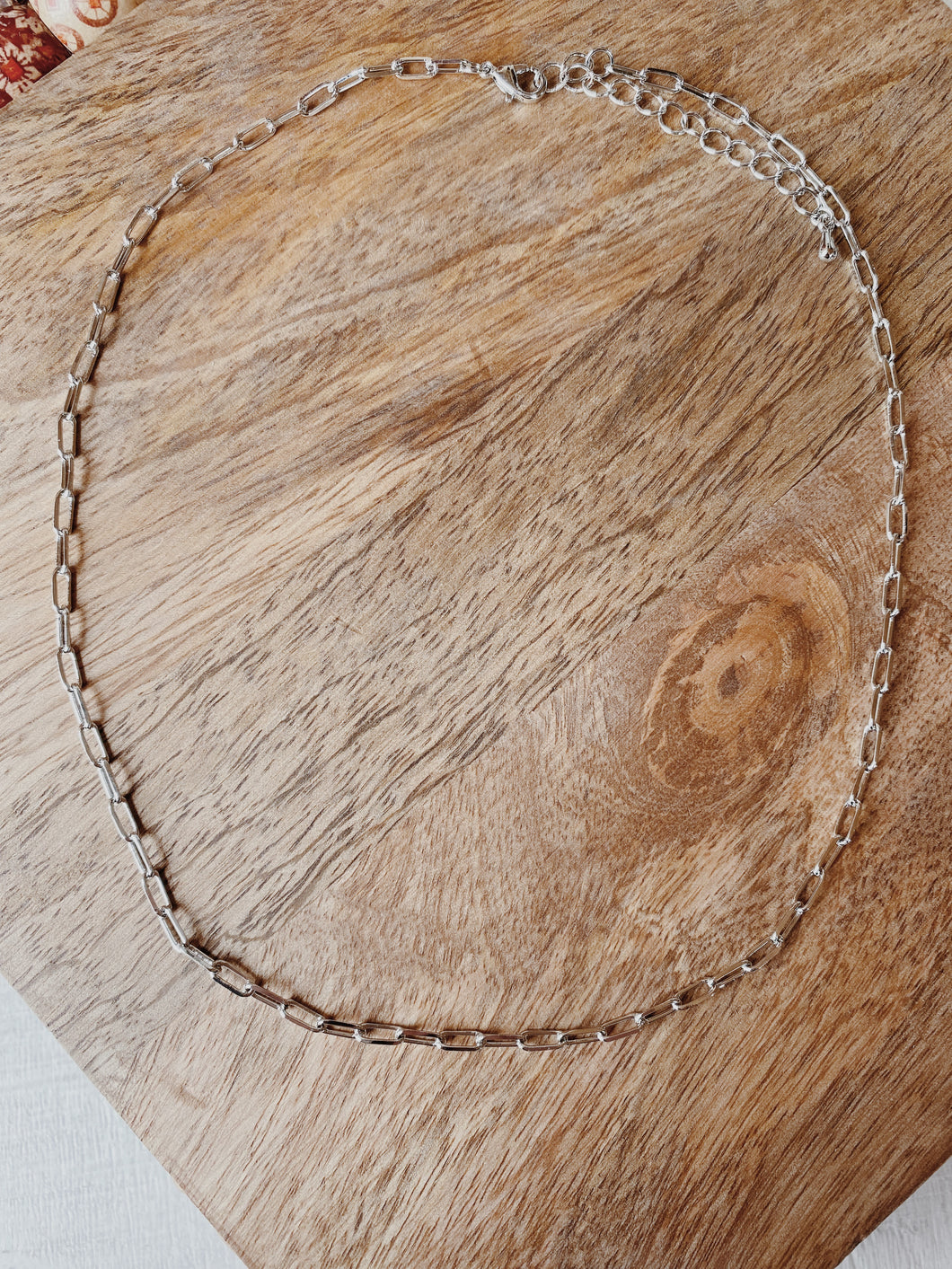 Dainty Silver Paper Clip Chain Necklace