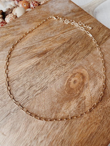 Dainty Gold Paper Clip Chain Necklace
