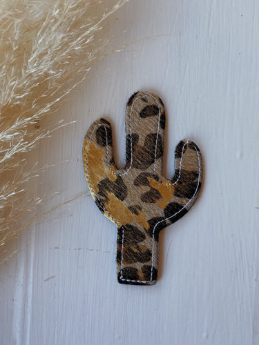 Leopard Acid Wash Cactus Charm