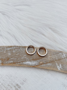 Rhinestone Gold Circle Earrings