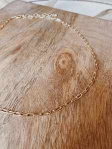 Dainty Gold Paper Clip Chain Necklace