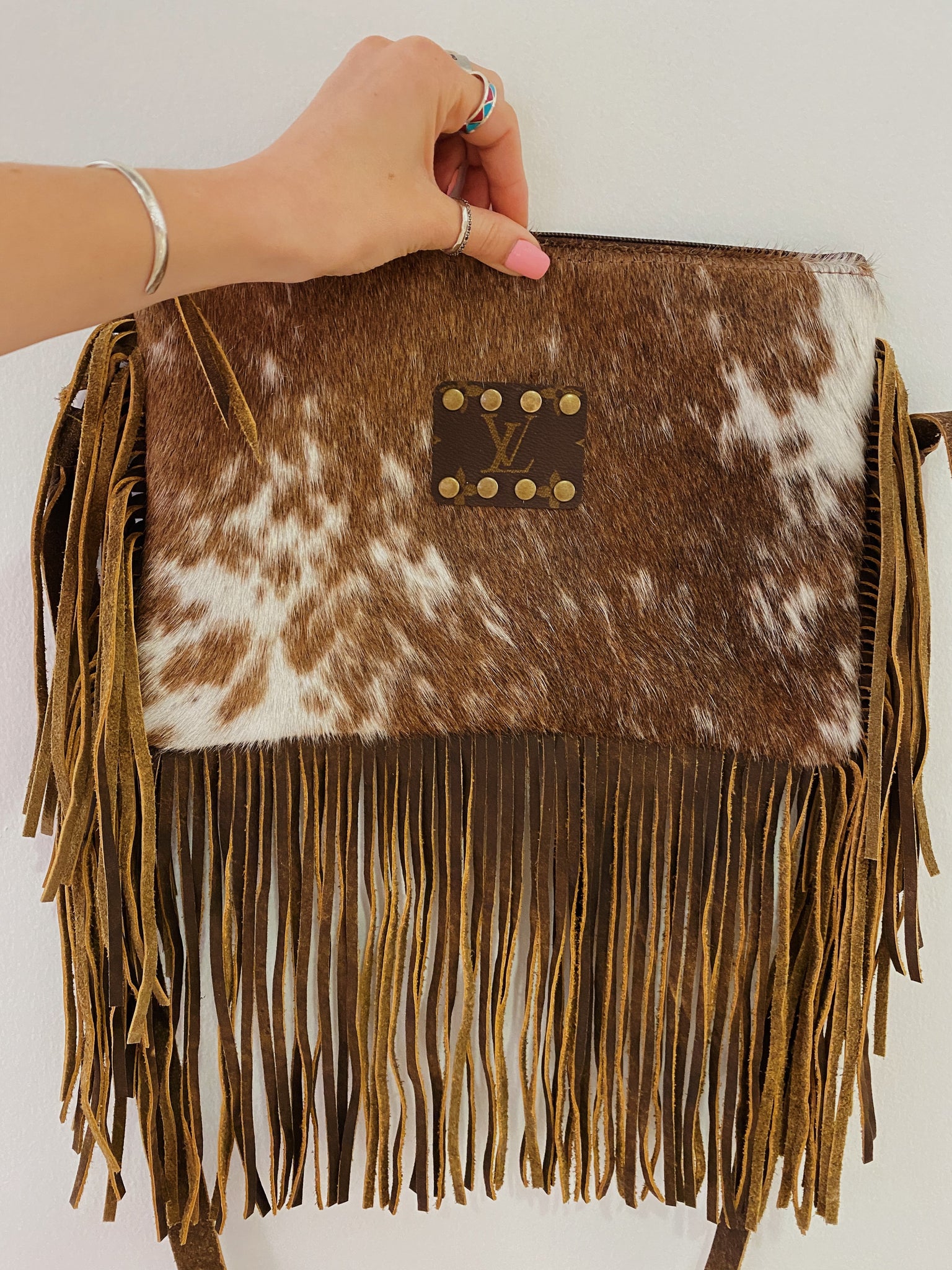 Upcycled LV + Cowhide Purse – Grit + Gals Boutique