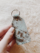 Load image into Gallery viewer, Turquoise Aspen + Cowhide Keychain