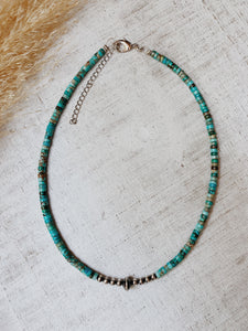 Authentic Navajo Pearl + Turquoise Choker