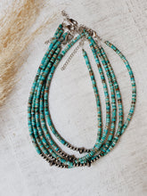Load image into Gallery viewer, Authentic Navajo Pearl + Turquoise Choker