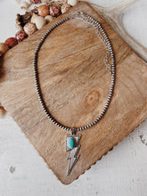 Load image into Gallery viewer, Turquoise Lightning Bolt Necklace